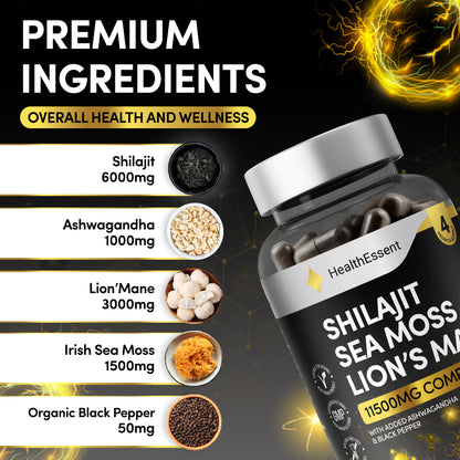 Shilajit Seamoss and Lions Mane Capsules
