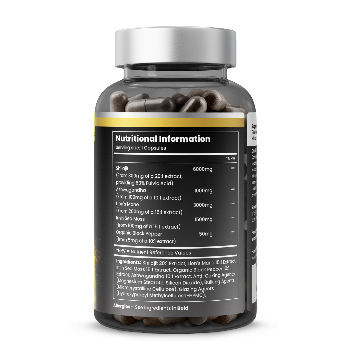 Shilajit Seamoss and Lions Mane Capsules