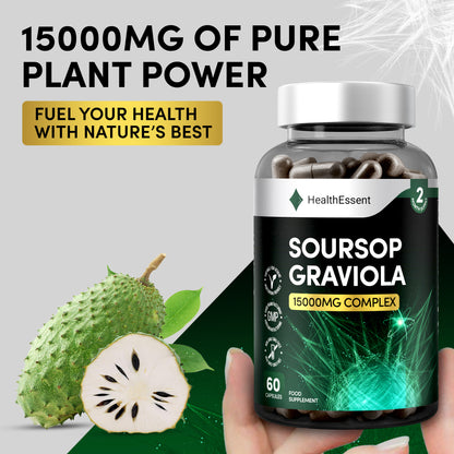 Healthy person with strong cellular health using HealthEssent Soursop Graviola - natural immune and cellular support with 30:1 concentrated extract for vitality and wellness