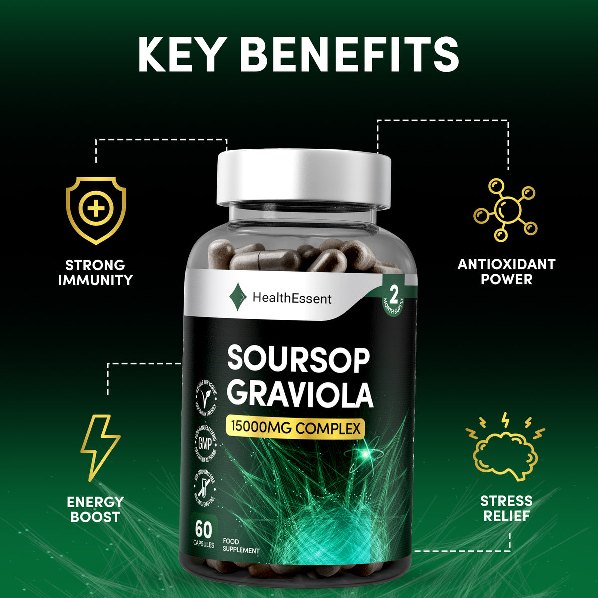 Graviola ( Soursop ) 6000mg Capsules, 10:1 Ex UK Graviola ( Soursop ) 6000mg Capsules, 10:1 Ex UK