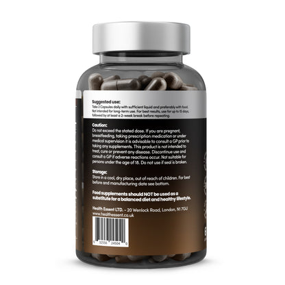 Wormwood Black Walnut Clove nutritional information panel showing 2000mg wormwood, 1200mg black walnut hull, 750mg clove, 600mg pumpkin seed, 400mg slippery elm bark, 100mg papaya seed per 2 capsules